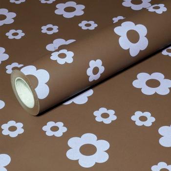 50m x 1,00m JUNOPAX® Geschenkpapier Blüte braun