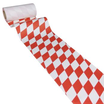 50m x 0,20m JUNOPAX® Papier Tischband Raute rot-weiß