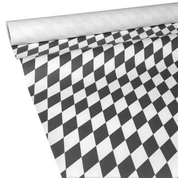 50m x 1,00m JUNOPAX® Papiertischdecke Raute schwarz-weiß