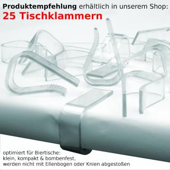 Befestigung durch Tischklammern