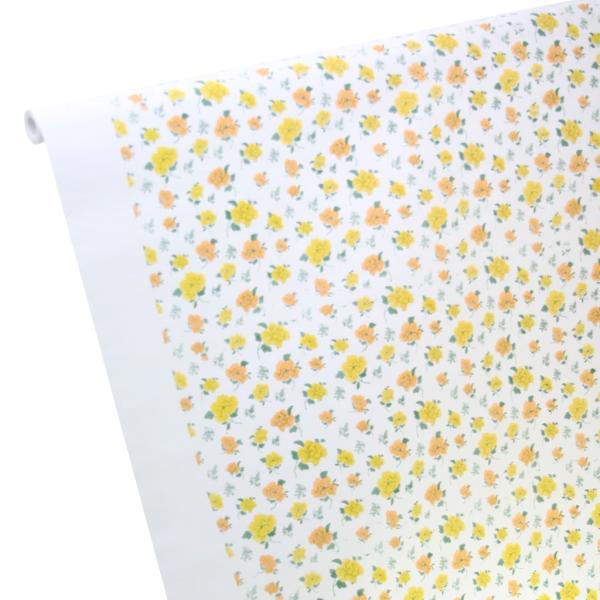7m x 1,20m Papiertischdecke Dekor gelbe und orange Rosen