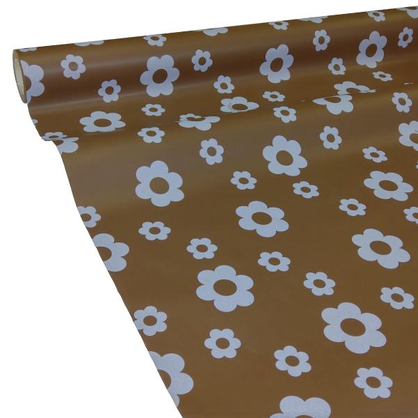 50m x 1,00m JUNOPAX® Papiertischdecke Blüte braun