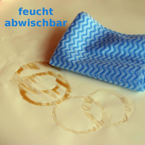 Junopax Papier ist feucht abwischbar