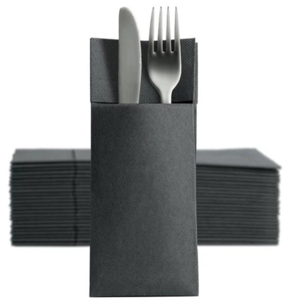 Softpoint Besteckserviette schwarz