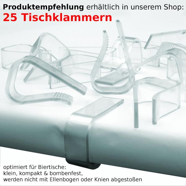 Befestigung durch Tischklammern