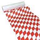 50m x 0,40m JUNOPAX® Papier Tischläufer Raute rot-weiß